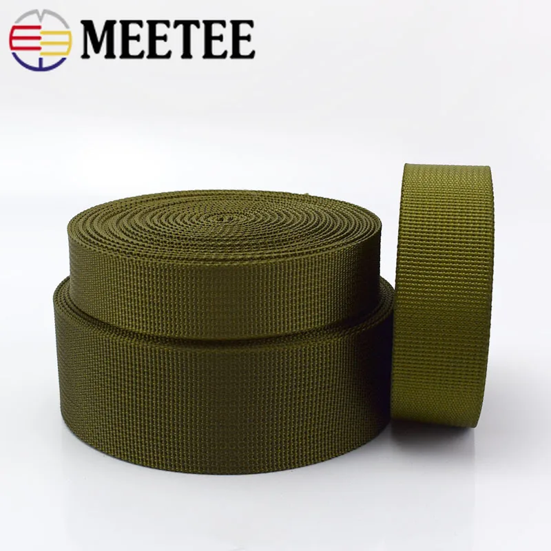 Meetee 10 метров 20-50 мм ArmyGreen нейлоновая тесьма Обрезка ремень безопасности ранцевый ремень DIY сумка Одежда швейный материал AP200