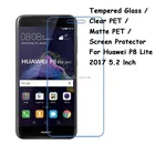 Закаленное стеклопрозрачное ПЭТматовое ПЭТ-стекло для защиты экрана, Защитная пленка для Huawei P8 Lite 2017  Honor 8 8 Lite Nova Lite 5,2 дюйма