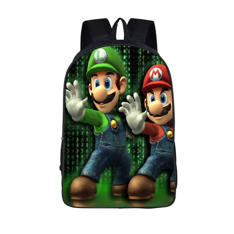16CJML20 Мультфильм Марио/smash рюкзак Bros детей школьные ранцы для подростка обувь мальчиков девочек bagpack Дети Школьный Рюкзак Книга сумка - Цвет: 16CJML20
