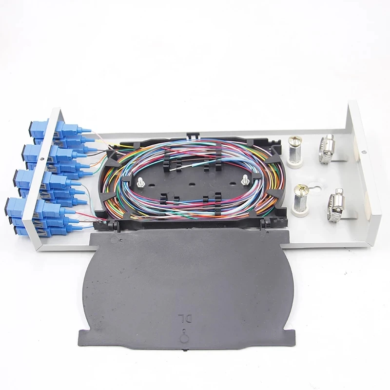 12 cores SC FTTX FTTH terminal box include SC pigtail&adapter SPCC 12 ports fiber optic patch panel network SM ELINK thickened