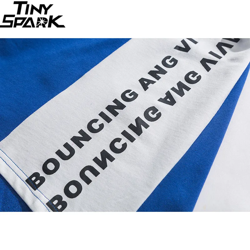 2019 Mens Hip Hop T Shirt Color Block Patchwork Harajuku T-Shirt Streetwear Summer Thick Tshirt Short Sleeve Tops Tees Cotton | Мужская