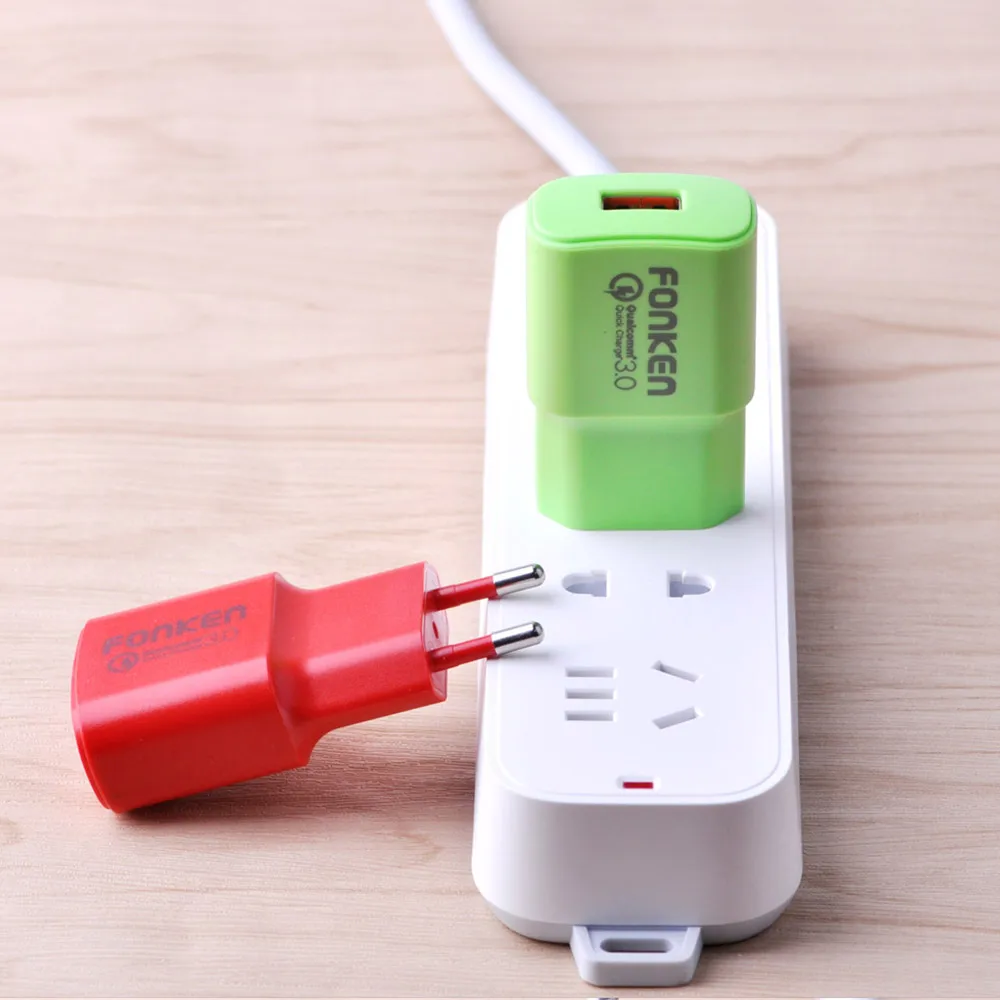 FONKEN цветное Зарядное устройство USB 3 0 быстрое зарядное Max 18 Вт QC3.0 QC2.0 быстрая
