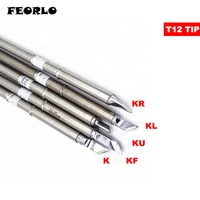 feorlo soldering tips t12 t12 k kf kr ku kl for hakko solder iron tips fx951 stc stm32 oled soldering station