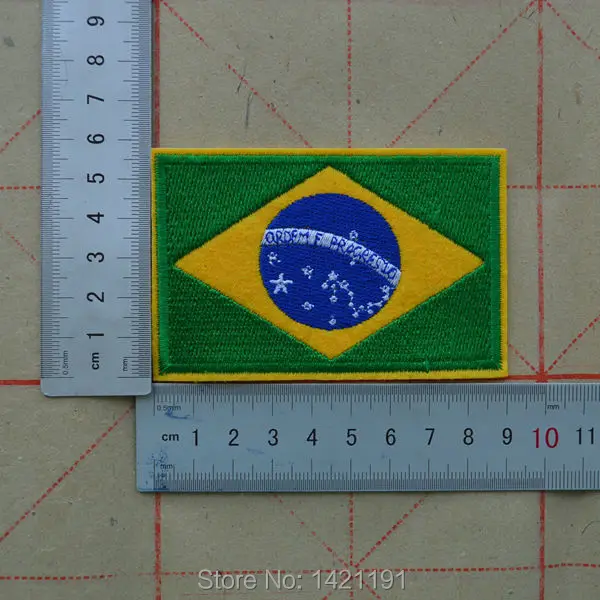 brazil's flag patch nation 9cm*5.8cm Iron On Patch 6 PCS | Дом и сад