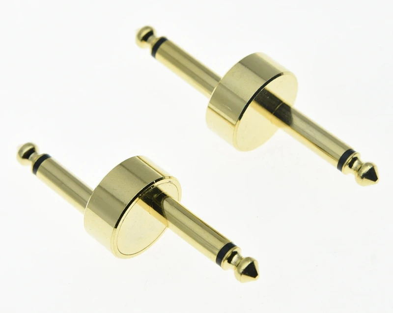

2pcs Gold Crank Guitar Effect Pedal Connector 6.35mm Effects Adapter Plug