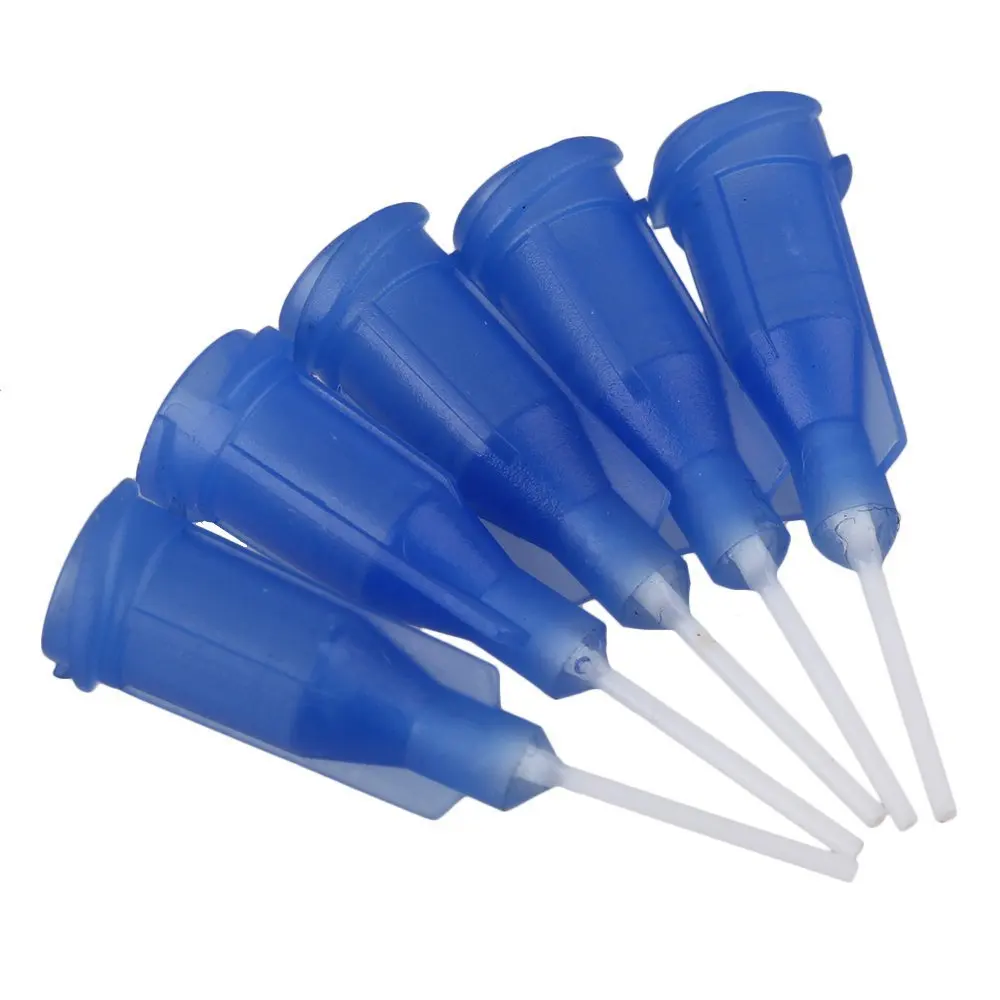 Набор игл для дозирования клея 1/2 &quot пластик и ПП спиральный коннектор (22Ga синий) |