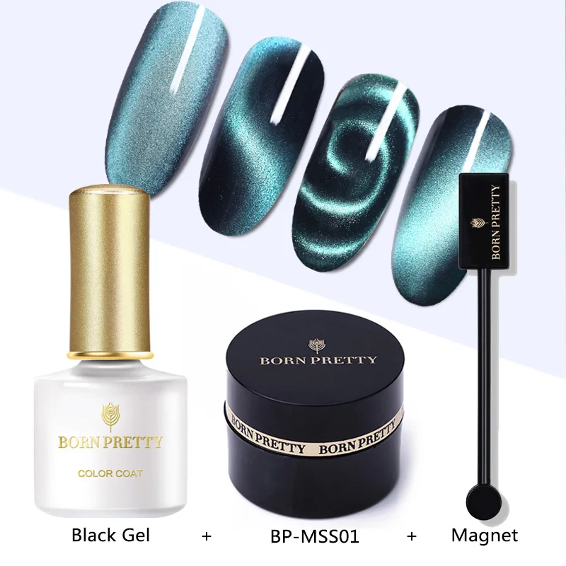 BORN PRETTY 5D Гель-лак для ногтей с эффектом «кошачий глаз» 5 мл Магнитный замачивающий УФ гель-Лаки звездное небо нефритовый эффект лак черная основа - Цвет: Set 1