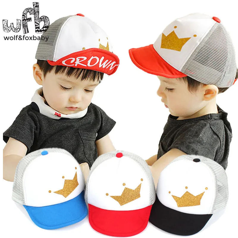 Retail 0-4 years 50CM baseball cap hats crown print touca baby children infant gorras head beanies bebes kids spring fall | Детская