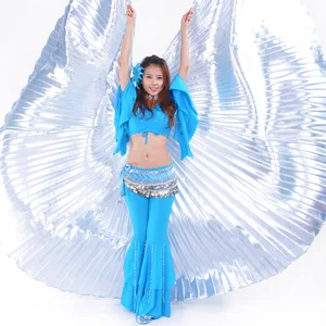 Wholesale 360 degree belly dance wing girls dance accessories belly dance wing for women belly dance props gold and silve cloth