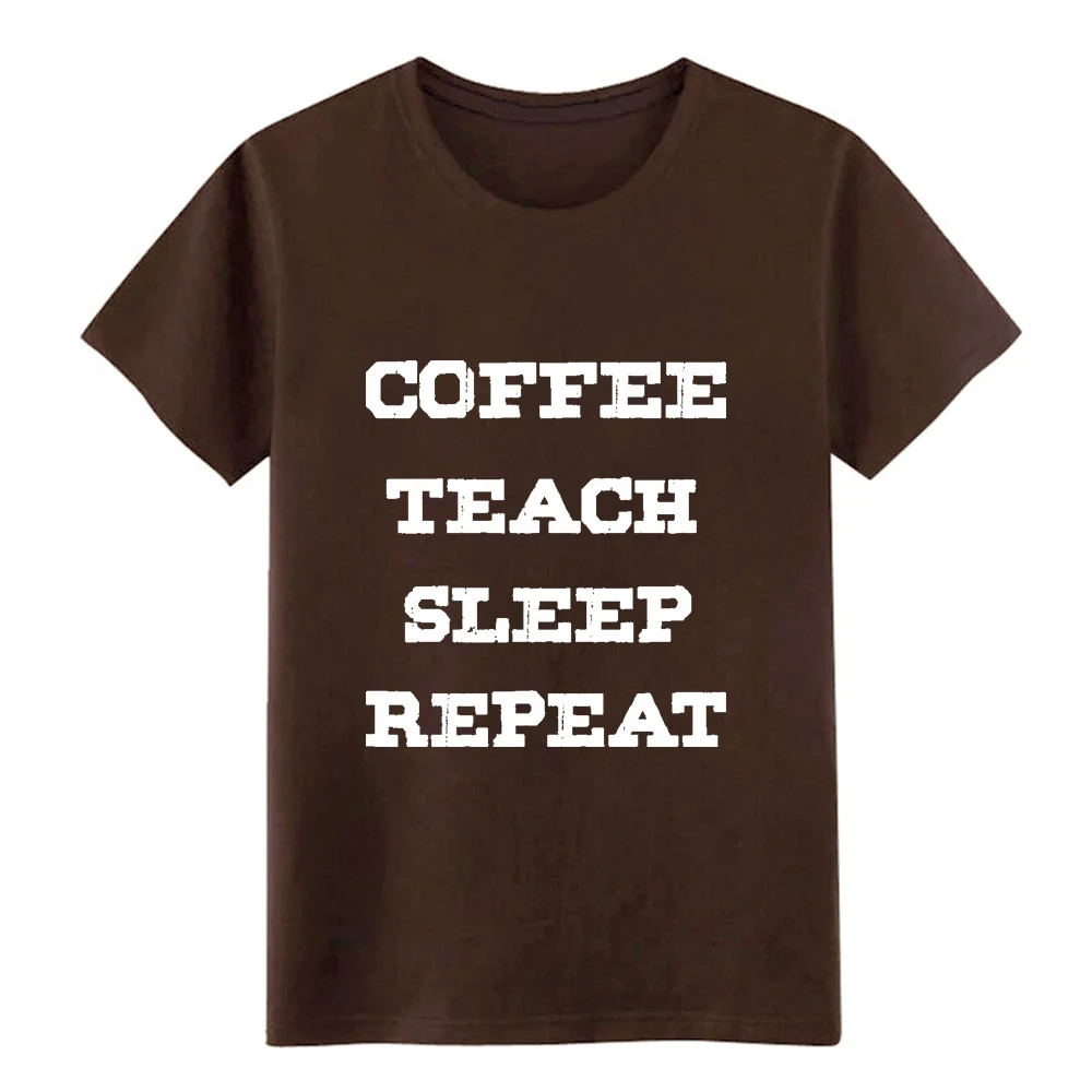 Мужская черная футболка с коротким рукавом coffee teach sleep repeat европейский размер S-3xl