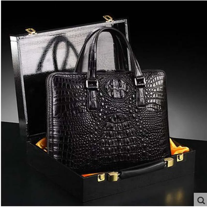 Деловая кожаная сумка heimanba Gator через плечо yoko мужской портфель из крокодиловой