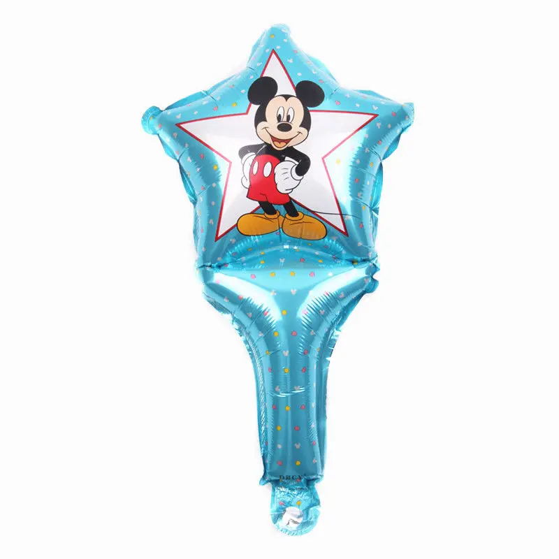 Figure balloon TSZWJ, новинка, голова Микки и Минни, с палкой, алюминиевый шар, Детские праздничные, вечерние, декоративные шары - Цвет: Figure balloon