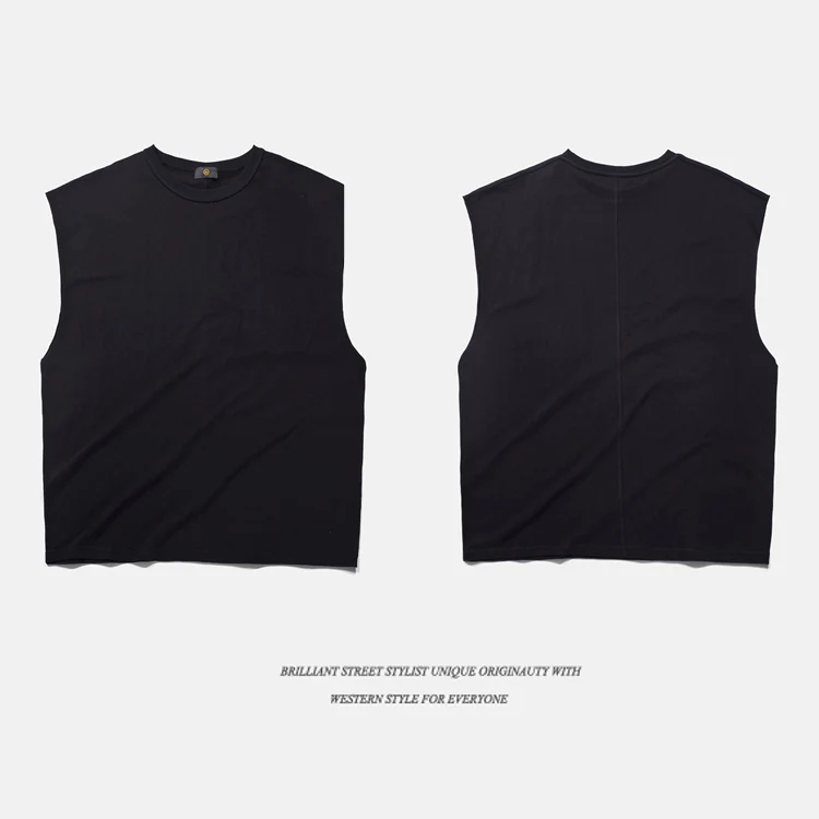 QoolXCWear High Street Жилет негабаритных майка для мужчин хип хоп без рукавов забавные Свободные Стиль Футболка