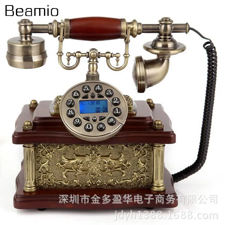 Модные телефон антикварные Винтаж дерево phone home оснащен стационарный