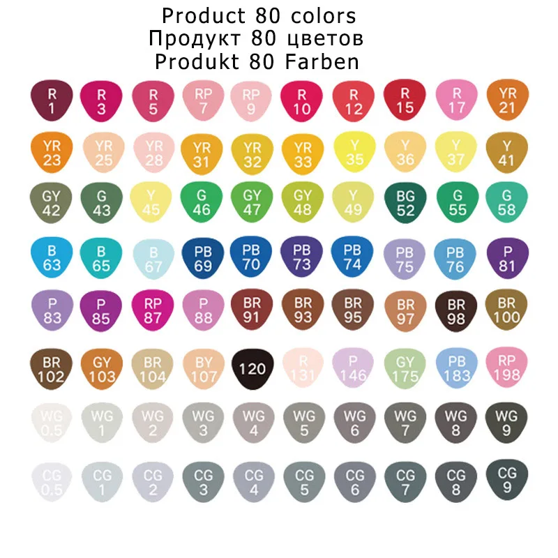 Product 80 colors TOUCHNEW 30/40/60/80/168 Цвета эскиз Маркеры Ручка на спиртовой основе маркер-Кисточка Комплект лучше всего подходит для рисования манга анимация товары для рукоделия - Цвет: Product 80 colors