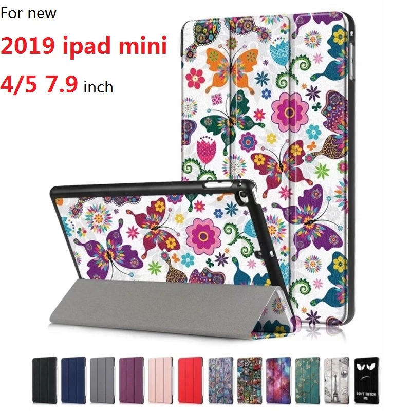 Для новых 2019 ipad mini 5 7 9 дюйма Чехол 4 &quotтри раза сзади из искусственной кожи Smart Cover