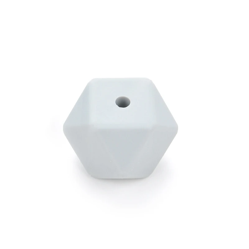 light grey 50 шт./лот 14 мм шестигранные мини-бусины меньшего размера прорезиненное Силиконовое ожерелье для прорезывания зубов, прорезывания зубов, Детские Прорезыватели BPA безопасные шарики - Цвет: light grey