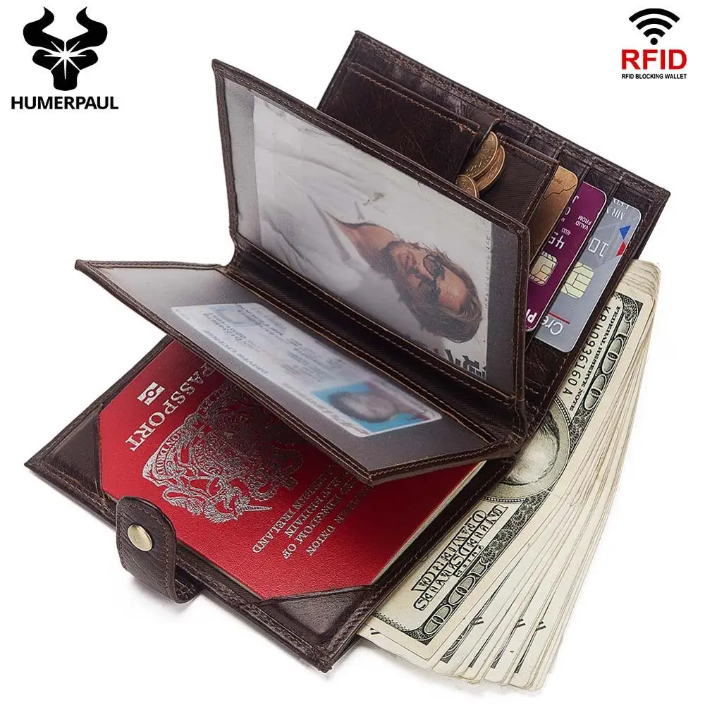 2019 Новое поступление RFID держатель для паспорта из натуральной кожи с карманом