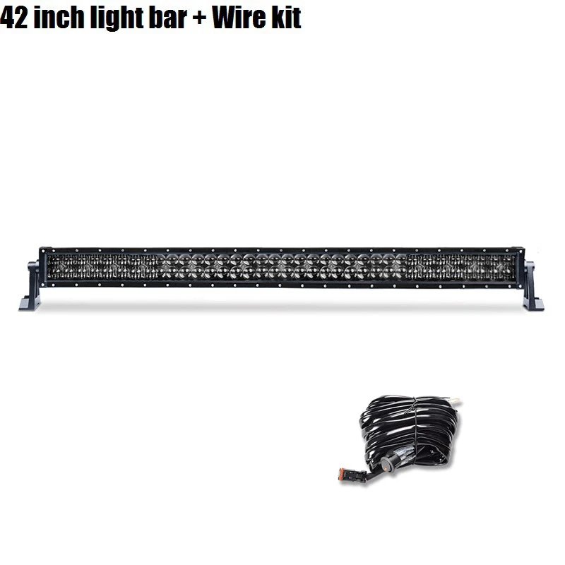 42inch bar with Wire 5D 22 32 42 дюйма 200 Вт 300 Вт 400 Вт двойной прямой ряд черный жемчуг объектив светодиодный светильник с Cree Led чип DT разъем для SUV ATV - Цвет: 42inch bar with Wire