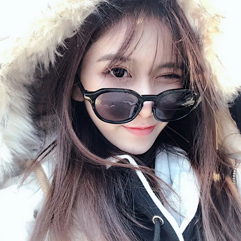H Women Fashion Korean Style Unisex sunglasses women Candy Color Large Retro Frame sun glasses 4 styles Sunglass | Аксессуары для