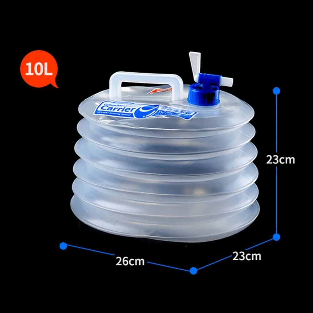 10L 5L/10L/15L складное ведро для воды на открытом воздухе для кемпинга, портативная мягкая колба, контейнер для воды, сумка для хранения, резервуар для воды с краном - Цвет: 10L