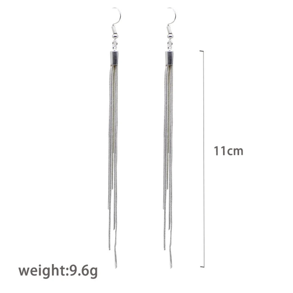 Новые винтажные длинные висячие серьги серебряного цвета с кисточками
