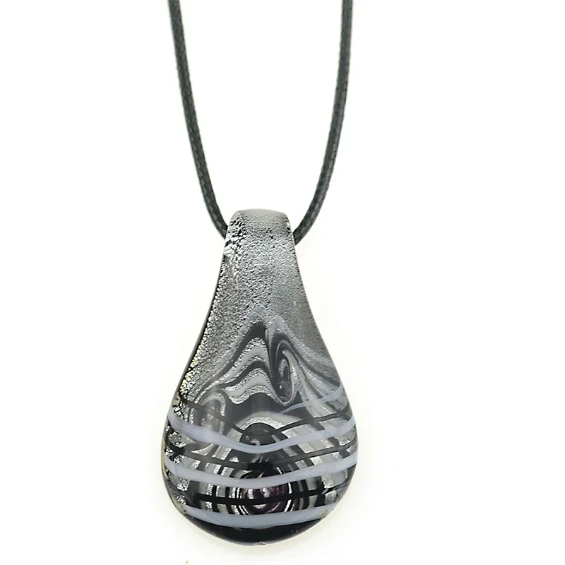 Ручная работа муранское стекло 6 цветов круглый кулон ожерелье Золотая пыль и