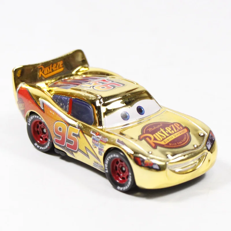 gold navy red NO 95 Игрушки Disney Pixar, персонажи мультфильма «Тачки 3» — Молния МакКуин, трейлер Мак, Джексон Шторм, модели машин 1:55 с литым корпусом, игрушки размером 23 см из металлического сплава - Цвет: gold navy red NO 95