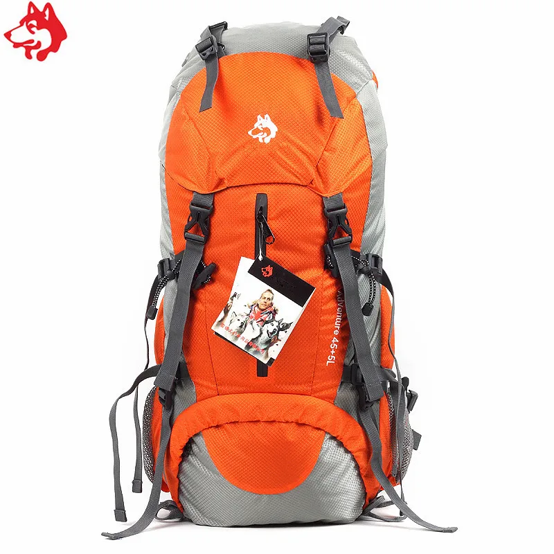 50L Blue/Orange/Green/red men's hiking backpack with rain cover big capacity outdoor mountaineering climbing bag