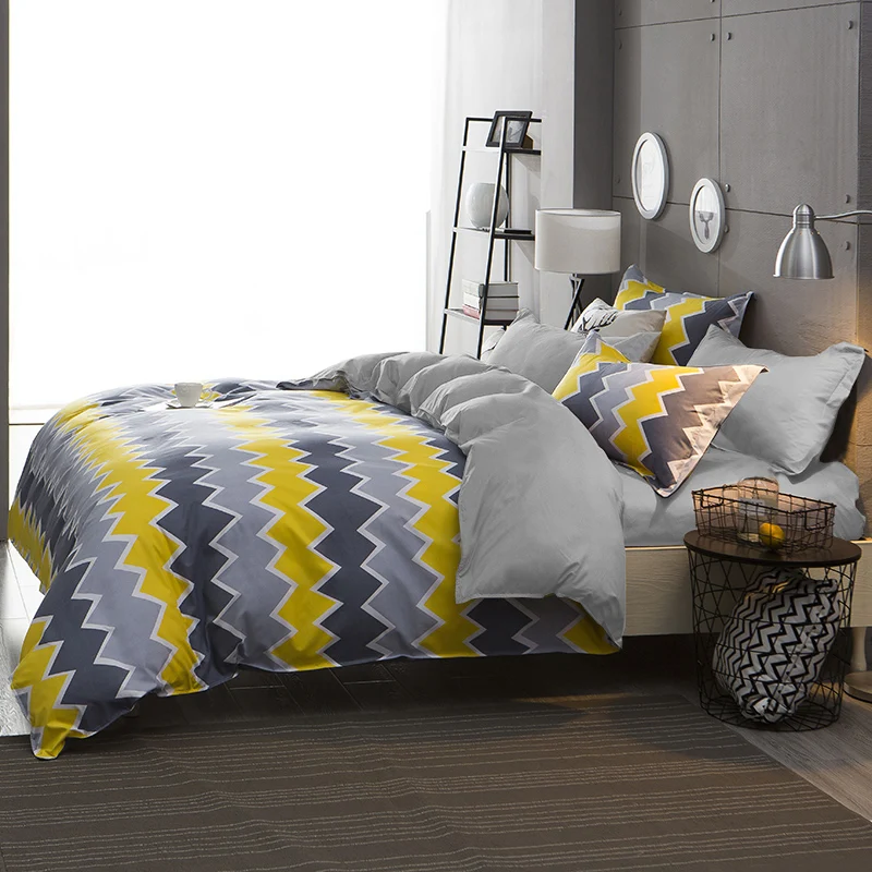 Комплект постельного белья из 4 7 предметов с принтом в скандинавском стиле|sheet