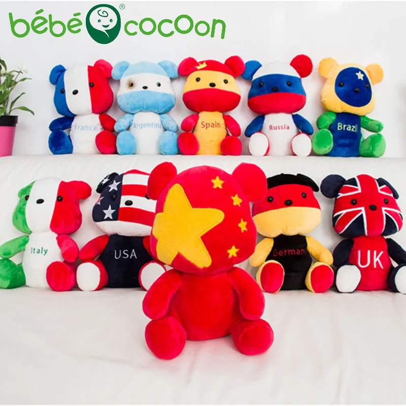 Bebecocoon Новое поступление 2017 года Национальный флаг Мишка Куклы животного