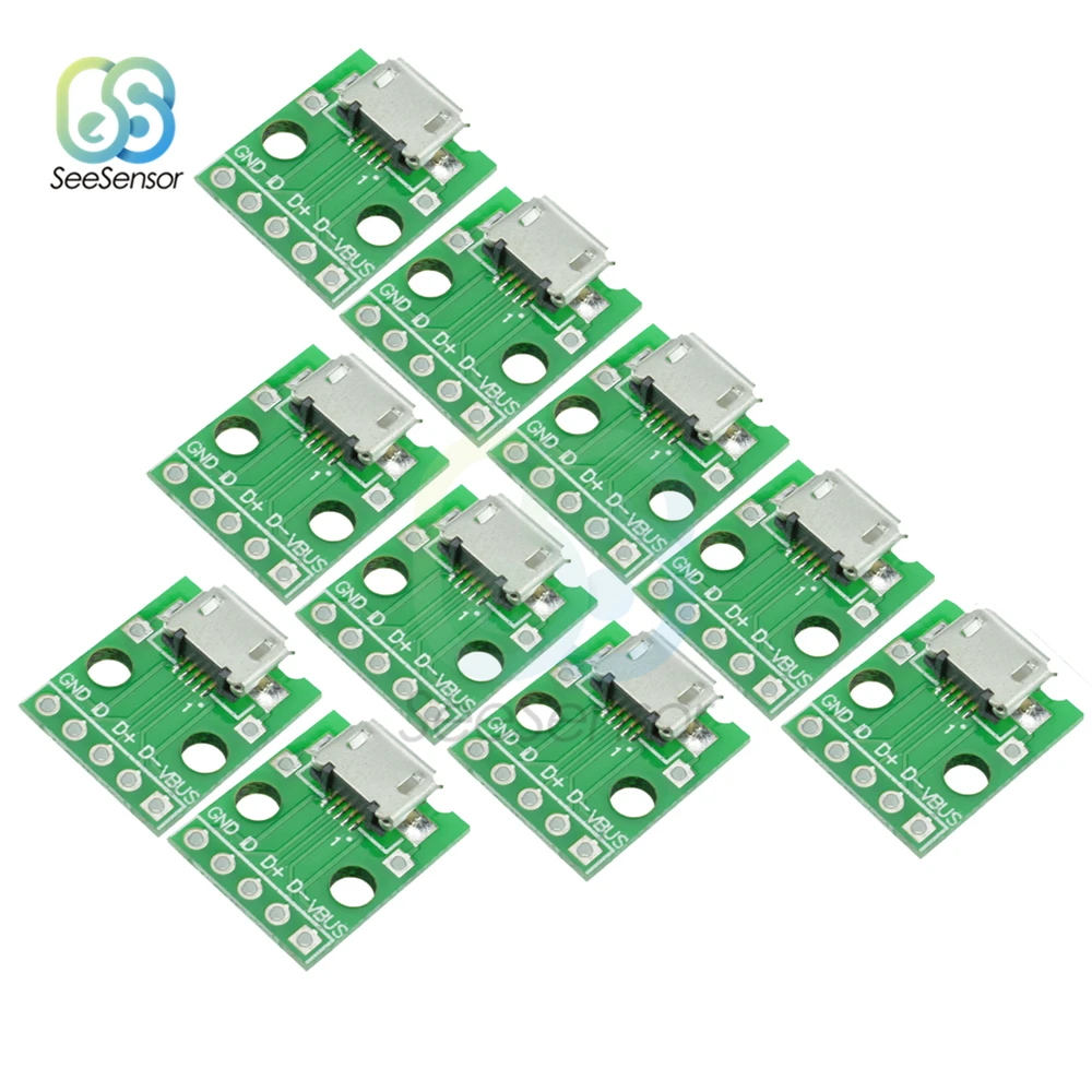10 шт. адаптер MICRO USB Для DIP-адаптера 5-контактный женский разъем Фотографическая
