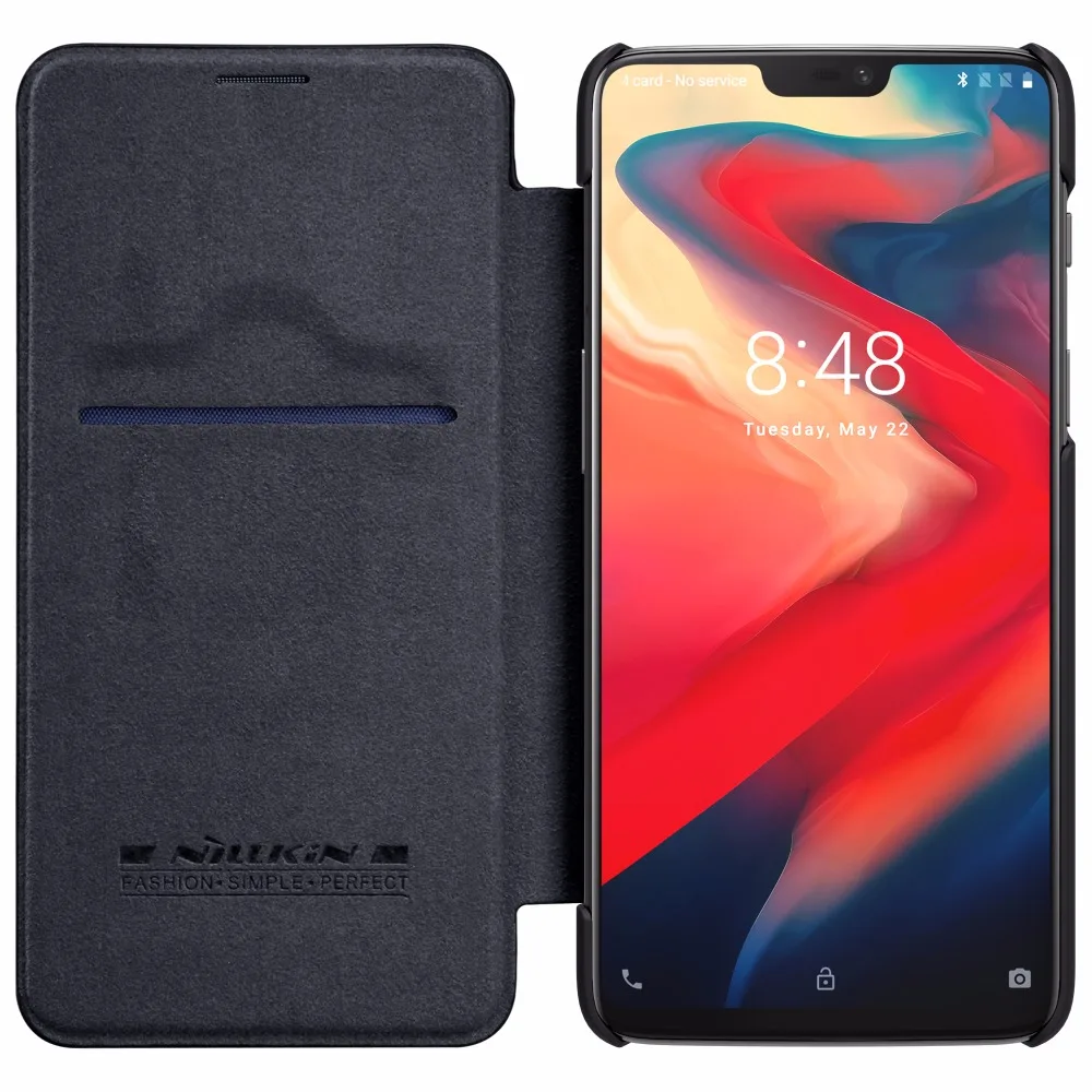 Чехол для Oneplus 6, чехол для Oneplus 6 T, чехол Nillkin QIN, кожаный чехол-Кошелек, Чехол для Oneplus 6t с карманом для карт, розничная упаковка