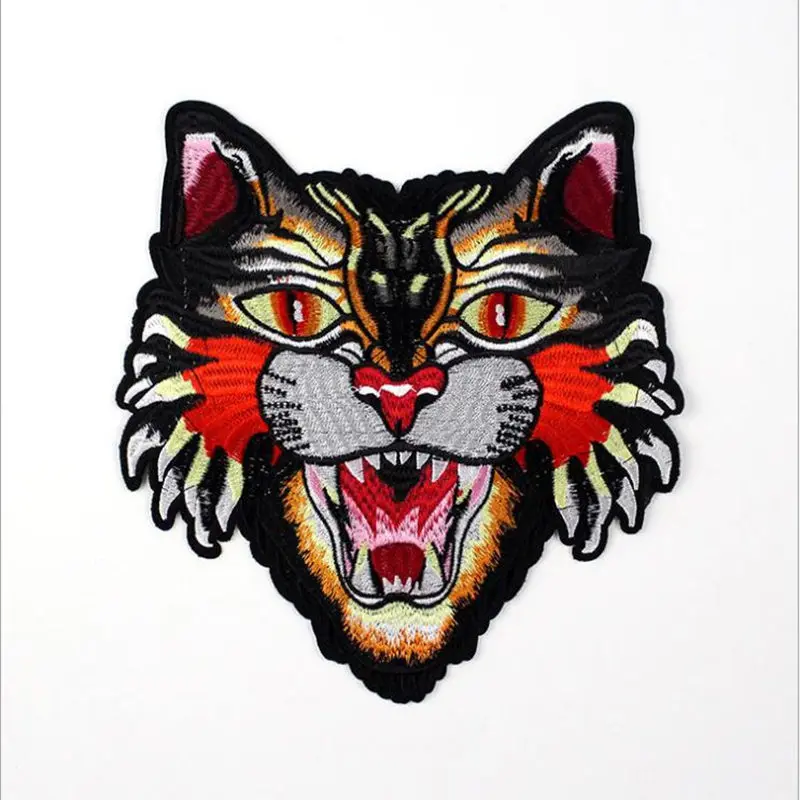 Разноцветные вышитые тигровые нашивки для одежды пошив аппликация аксессуар