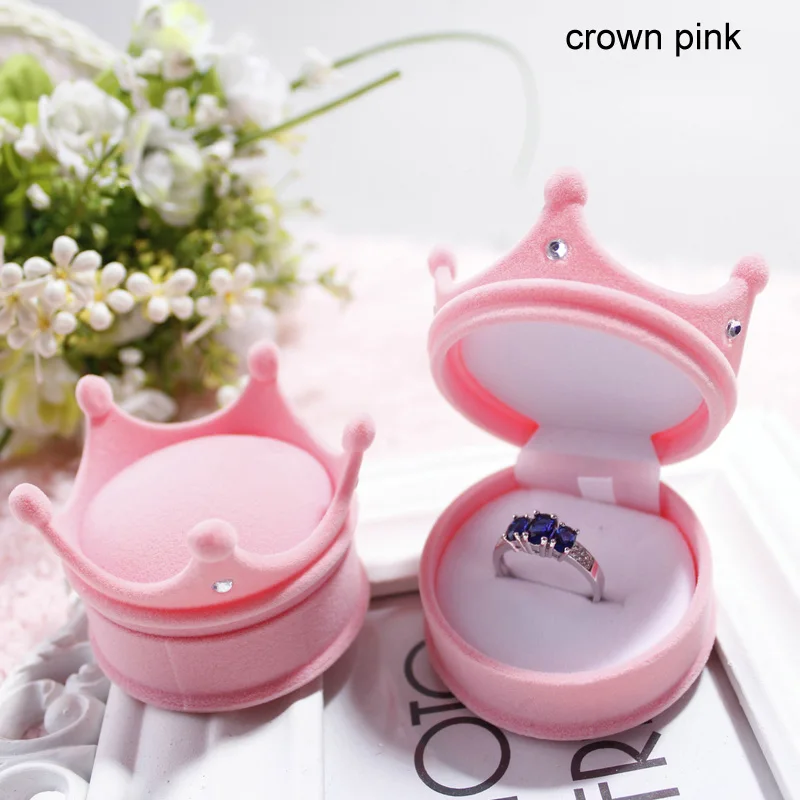 crown pink Подарочная коробка держатель ювелирные изделия аксессуары Мини Подарочные коробки ожерелье серьги кольцо обручальное кольцо коробка Свадебная вечеринка Декор - Цвет: crown pink