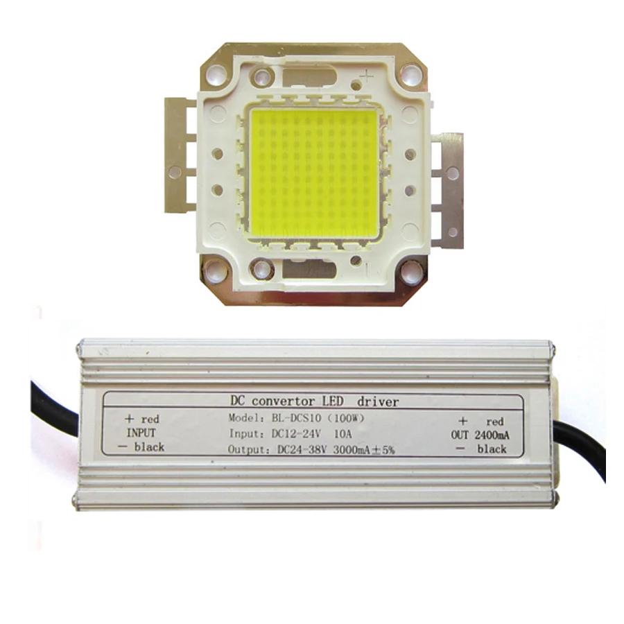 

10W 20W 30W 50W 70W 80W 100W SMD LED Chip White 6500K GPILED with 12V~24V DC to DC LED Driver