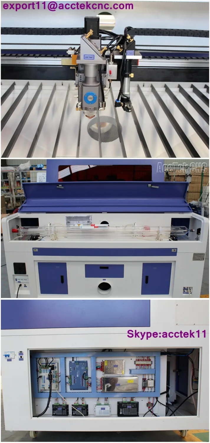 AccTek новый лазерный резак AKJ1390H Двойные головки металлические части лазерная