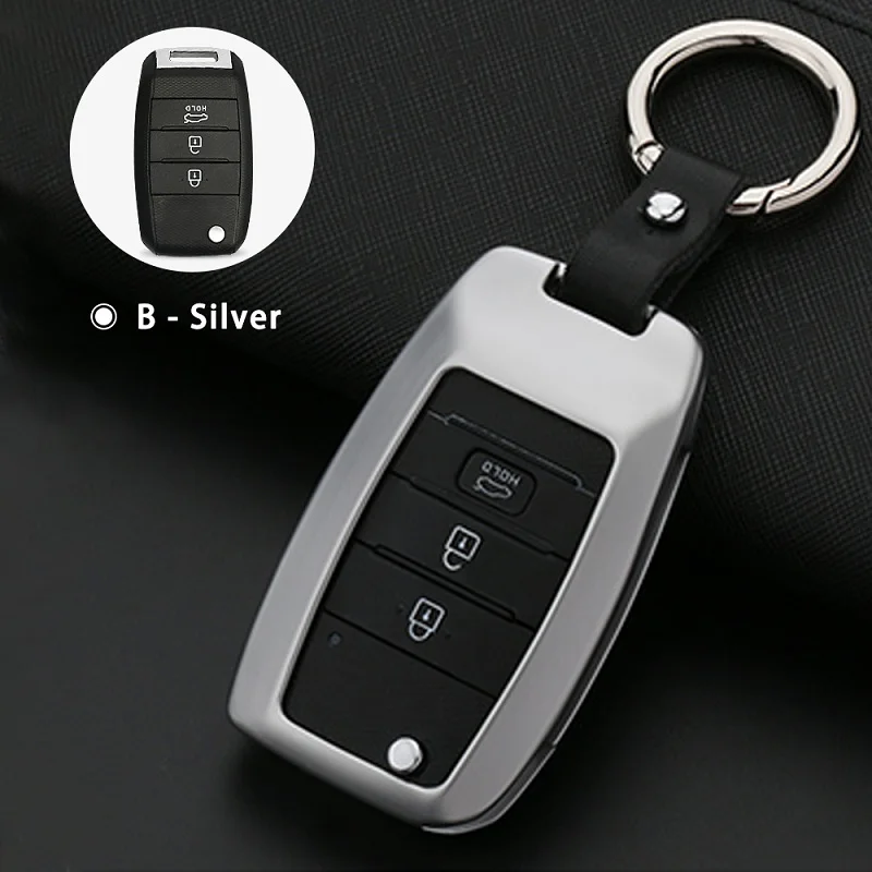 HT049-Silver Чехол для ключей из цинкового сплава для Kia Rio 3 K2 Sportage Ceed Optima K5 Cerato K3 K4 Sorento Carens Forte KX5 - Название цвета: HT049-Silver