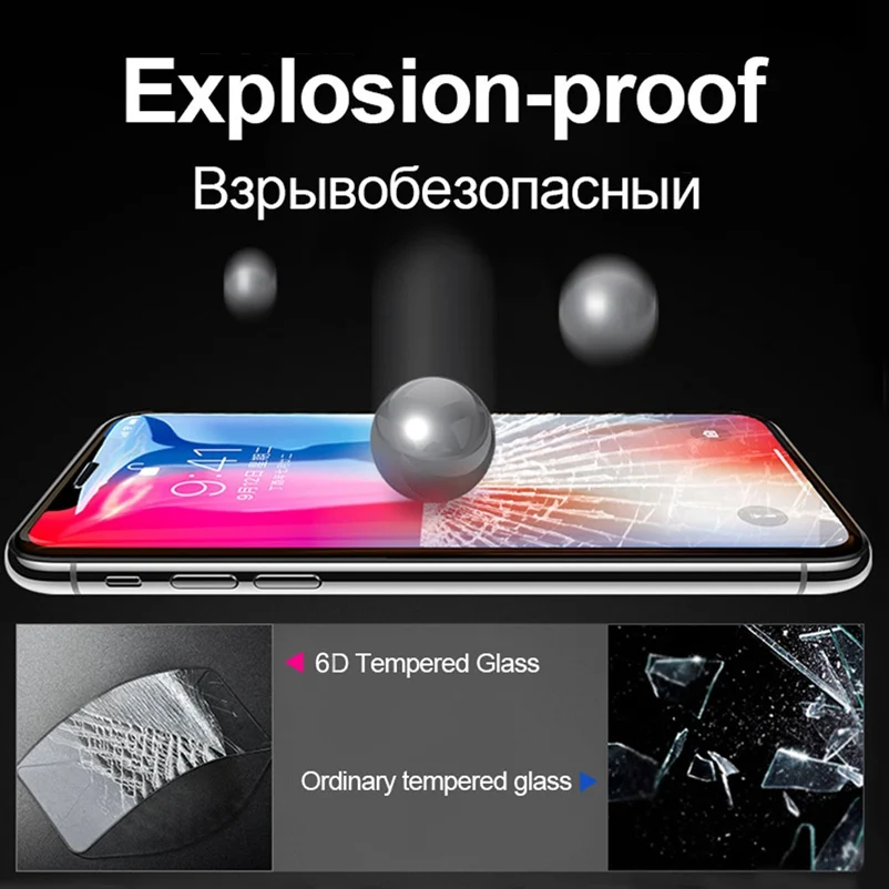 Закаленное стекло 6D для Xiaomi Redmi Note 8 Pro 7 6 4X 5 Plus S2 Mi 9t A3 CC9 CC9e Pocophone F1|Защитные стёкла и