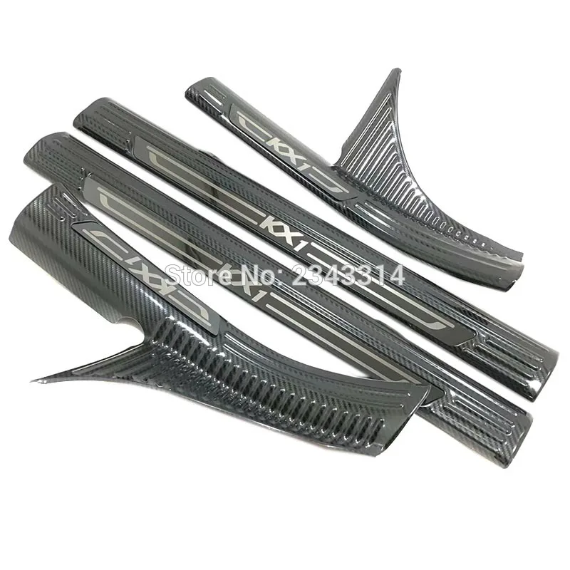 Black With Black Для Kia Stonic KX1 нержавеющая сталь межкомнатный порог Накладка протектор Накладка на педаль аксессуары для автомобиля - Цвет: Black With Black