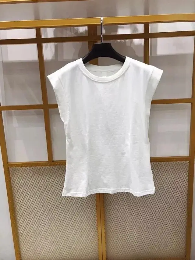 

Women White Backless T Shirt Sleeveless Hollow Out Summer Top Tee