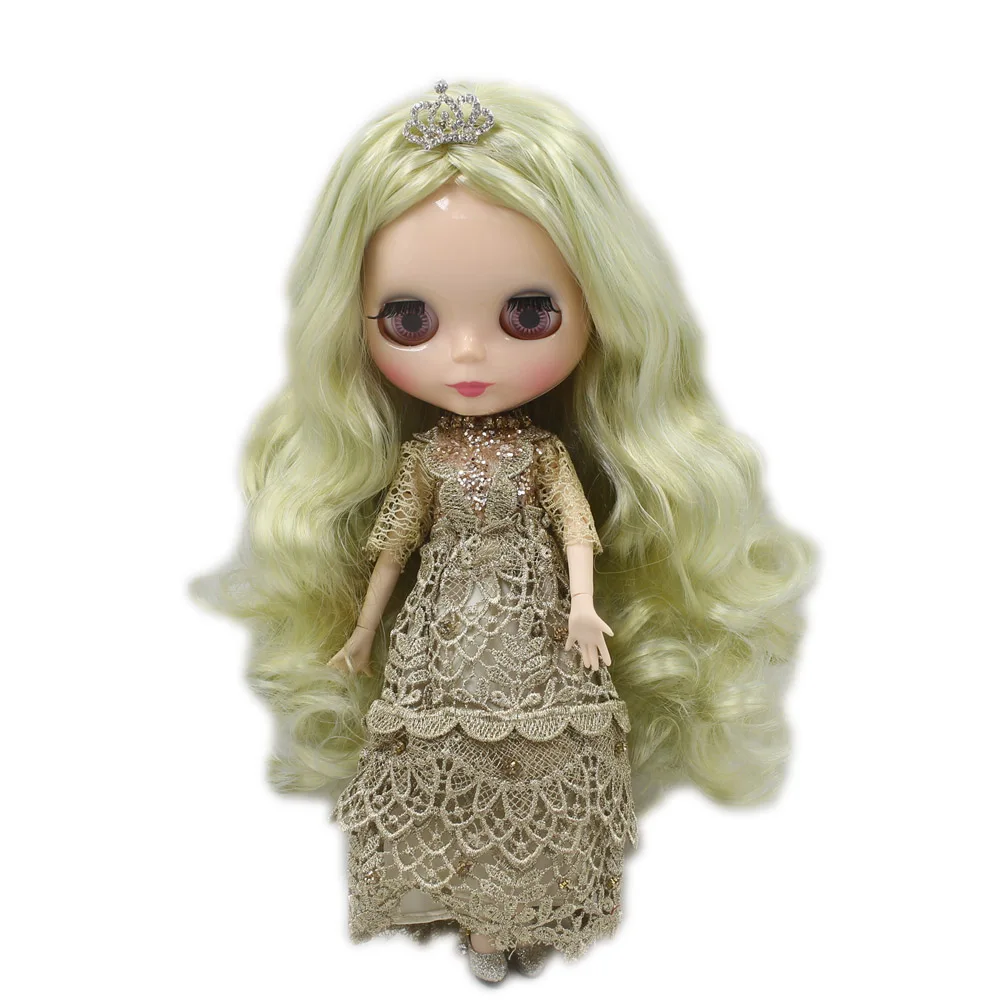 Ледяной DBS Blyth кукольные 1/6 30 см bjd зеленый волосы без челки натуральную кожу Озон