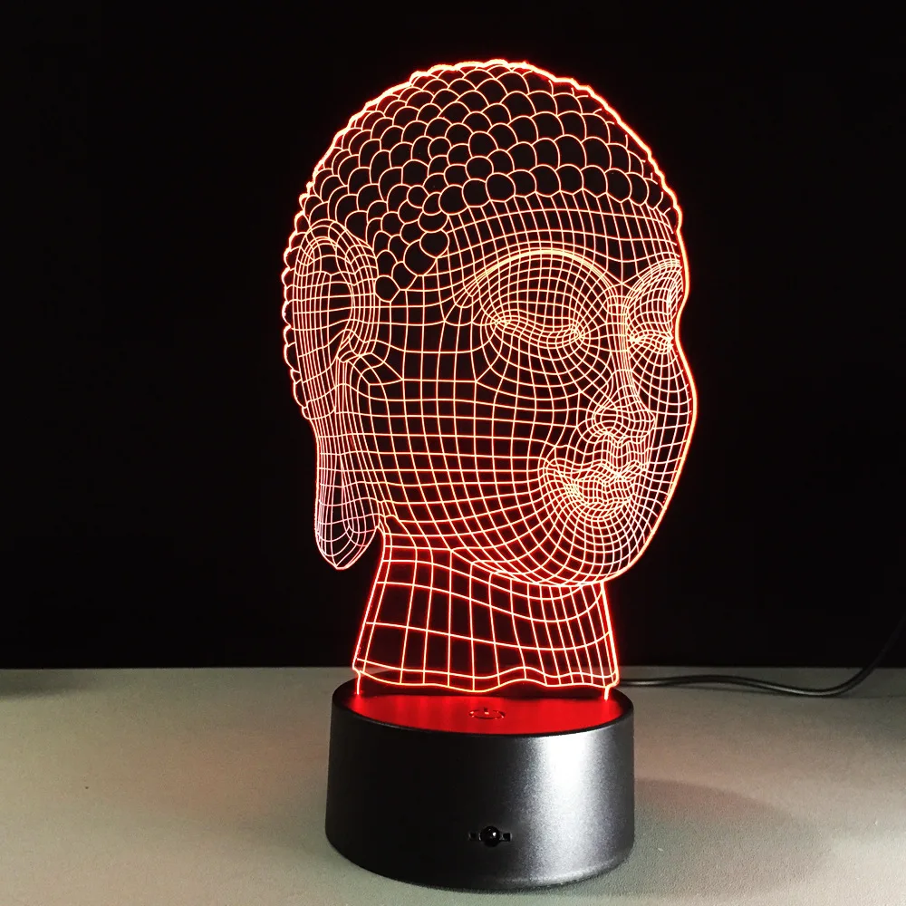 Светодиодный 3d светильник Будды в рождественском стиле светодиодный мини с