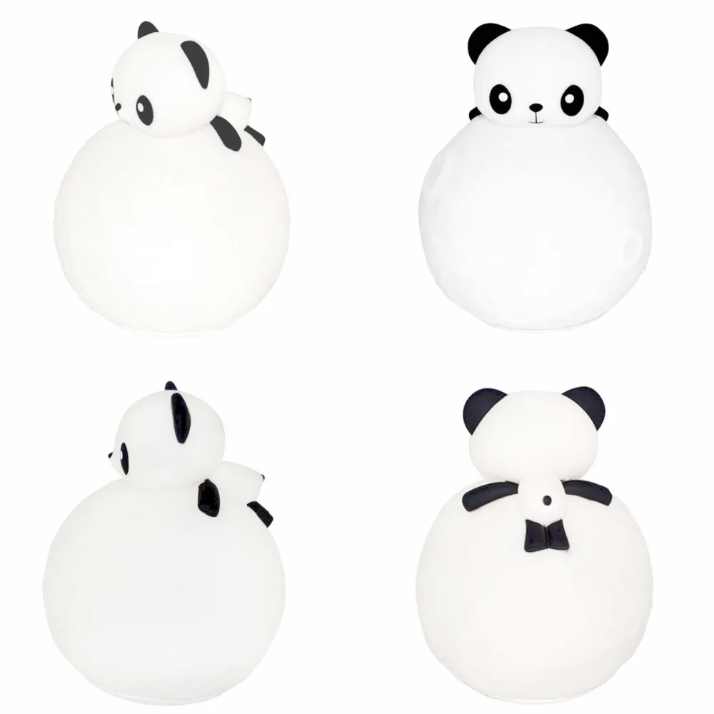 Силиконовые Panda светодиодный ночник USB Перезаряжаемые детей Красочные Новинка