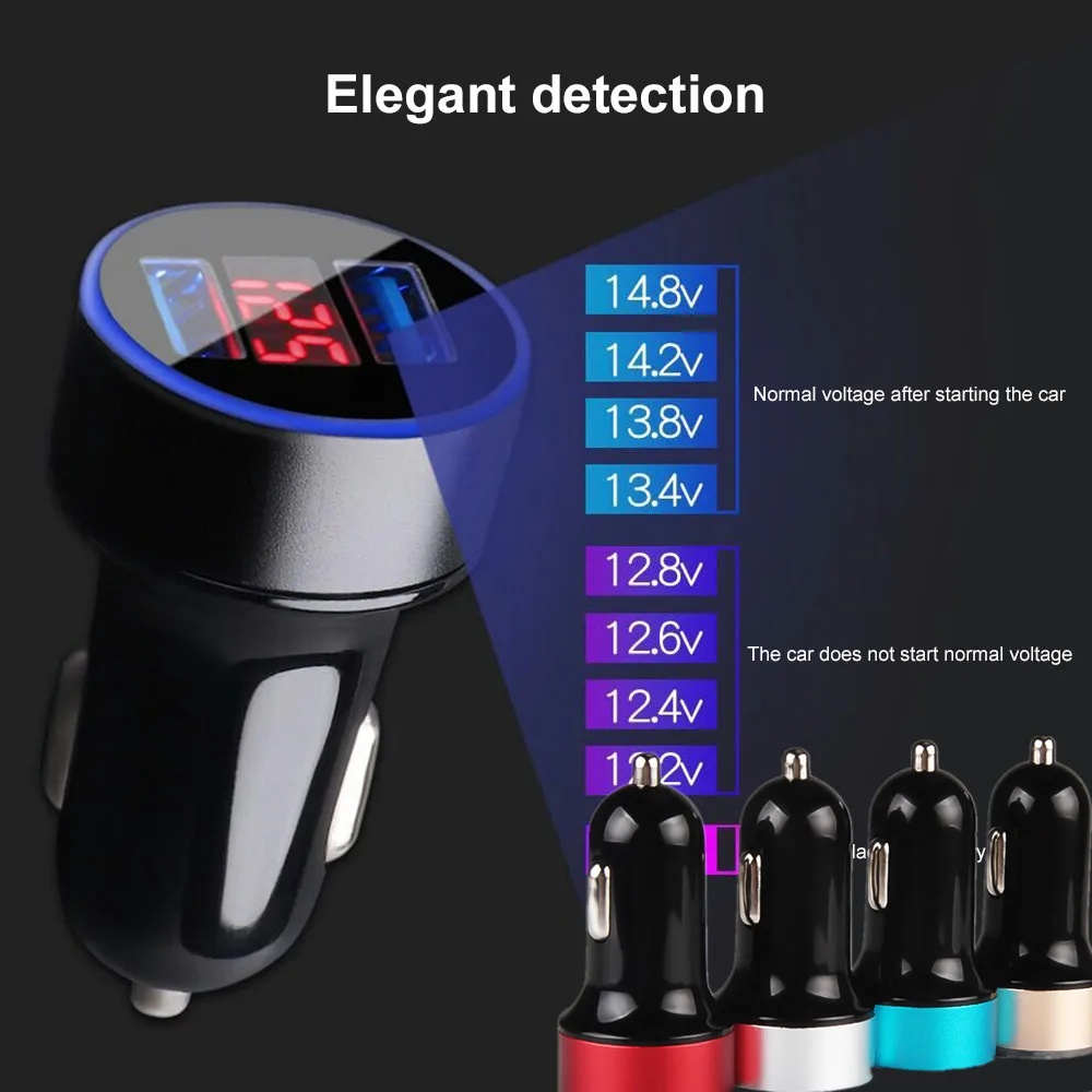

Автомобильное зарядное устройство с двумя USB-портами, 12-24 В, 3,1 А