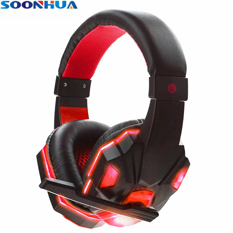 SOONHUA Игровые наушники kotion Pro светодиодный светильник Gamer для работы за