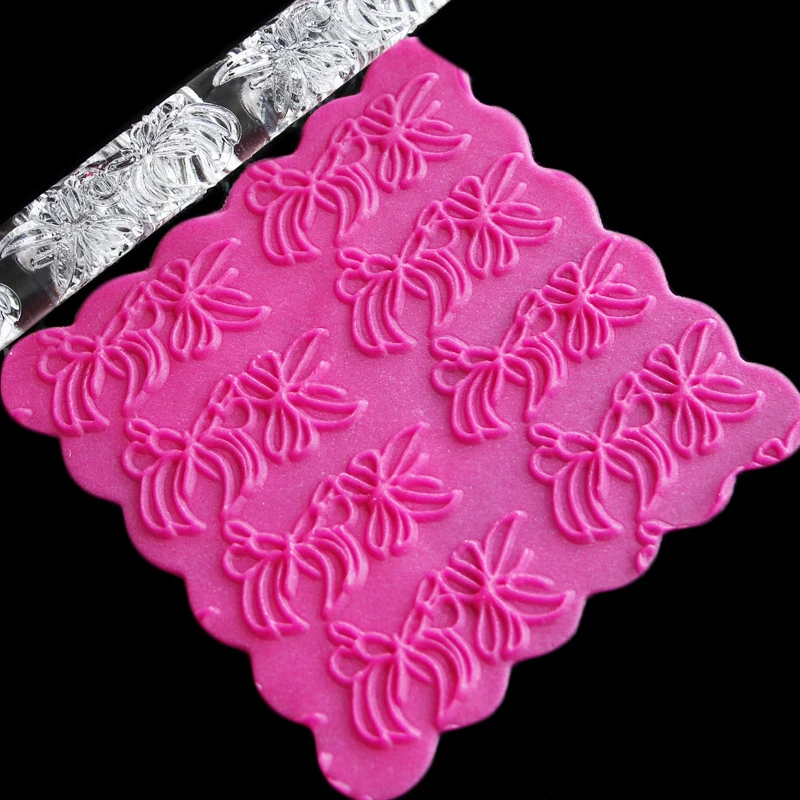 Бабочка лук прозрачный тисненый акриловый Скалка Sugarcraft Торт помадка инструмент