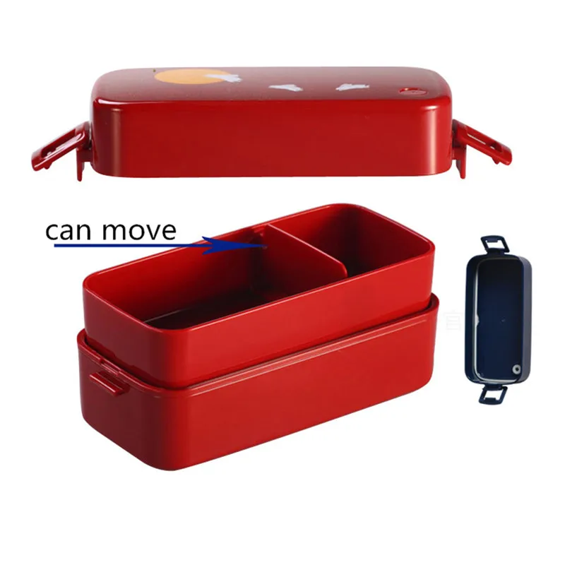 Двойной слой bento box японский стиль пластиковая микроволновая печь отопление творческий посуда 28