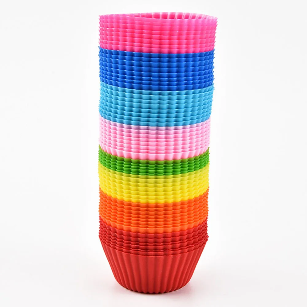 Силиконовые круглые чашки для торта кексы футляры выпечки форма десерт