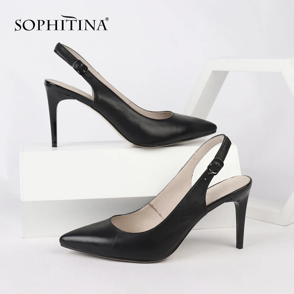 SOPHITINA/модные босоножки на ремешке с пряжкой Новые однотонные туфли из